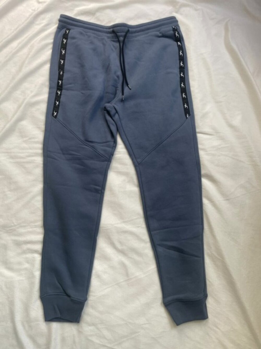 Hollister Men's Stretchable Drawstring Skinny Jogger Pants, Blue, Size L